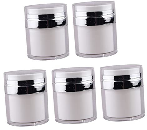 DEARMAMY 5pièces Bouteilles Vides Cosmétiques Vacuum Pump Pour Crème Lotion Et Produits De Beauté Contenants Et Durables