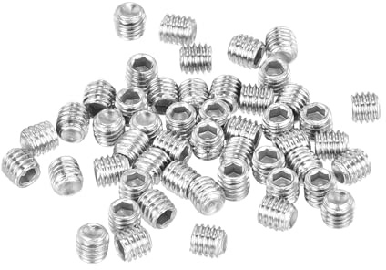 sourcing map Lot de 50 vis sans tête à six pans creux M3 x 3 mm en acier inoxydable 316, pour réparation d'instruments compacts, machines et équipements (argent)