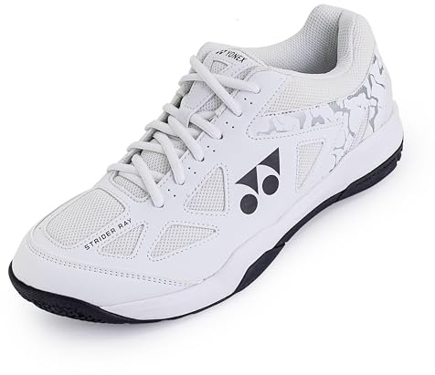 YONEX Strider Ray – Kinder- & Erwachsenengrößen – Badmintonschuhe mit Power Cushion Dämpfung, schmale Passform – Weiß/Schwarz