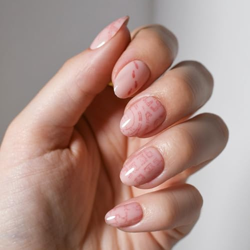 Harry Potter™ x Glamnetic Press On Nails - Marauder's Map™ | Color Changing Graphic Short Oval False Nails, Reusable Stick On Fake Nails with Glue | Salon Quality | 15 Sizes - 30 Nail Kit
