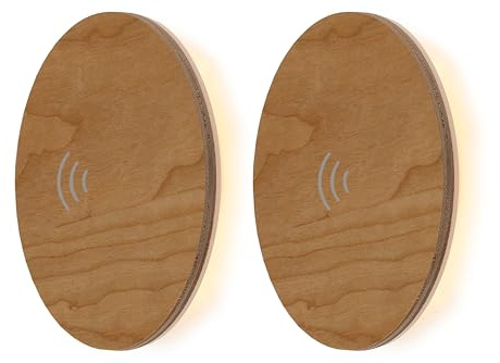 Northpoint LED Wandleuchte Indirektes Licht Echtholz (2er-Set Bewegungsmelder Kirschholz)