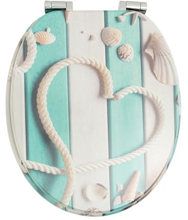 Toilettendeckel mit Absenkautomatik WC Sitz Toilettensitz WC Sitz passend für alle handelsüblichen WC-Becken einfache Montage Universal (Muscheln)