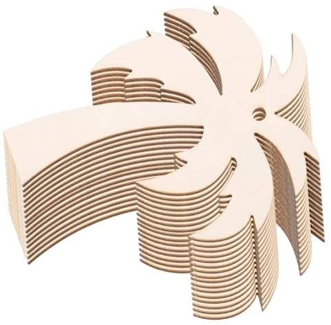 Operitacx Recortes De Madera Sin Terminar Palmeras 20 Piezas Decoración Colgante Natural Bricolaje Manualidades Obsequio Navidad Niños