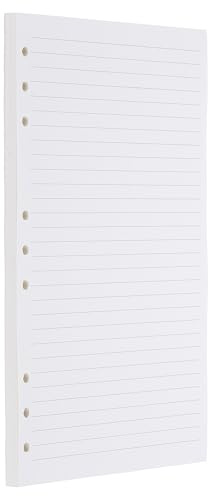PATIKIL B5 Ruled Refills Inserts 9-Ring Binder Loose Leaf Planner Filler Paper Planner Inserts, 80 Sheets/160 Pages, Lined, White