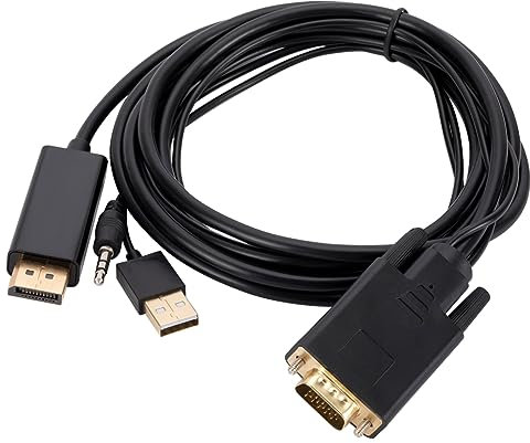 Cable VGA a DisplayPort de 6 pies VGA a cable de 1,8 metros 1080P VGA a convertidor cable de transmisión chapado en oro