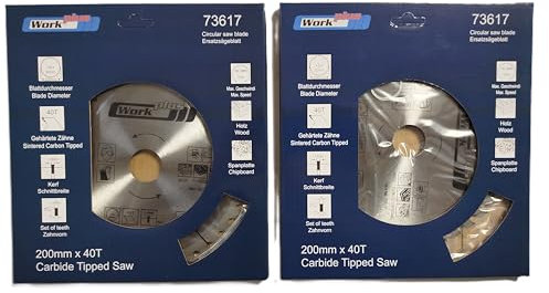 2 x HM Sägeblatt f. Holz Kreissägeblatt Ø 200 x 30 mm 40 Zähne Säge Hartmetall