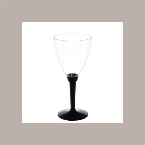 Lucgel Calice Flute Base Nera e Coppa Trasparente Assemblabile in PS 100cc - 100 Pezzi -