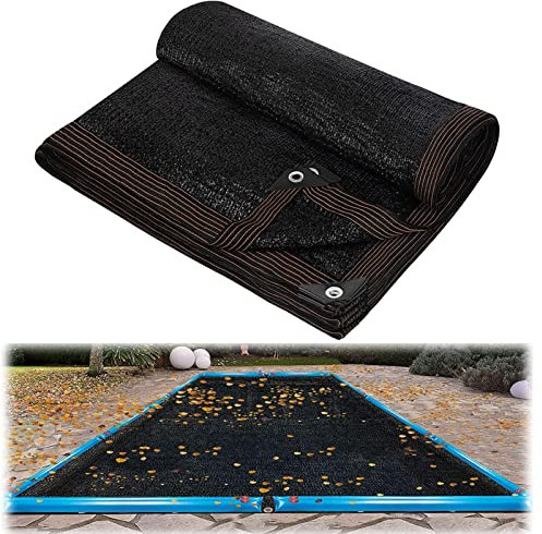 Rectangular Swimming Pool Cover 5x10m All Weather Outdoor Cover for Inground & Above Ground Pools Cuttable Net Cover for Leaves Paddling Pool Cover Shape