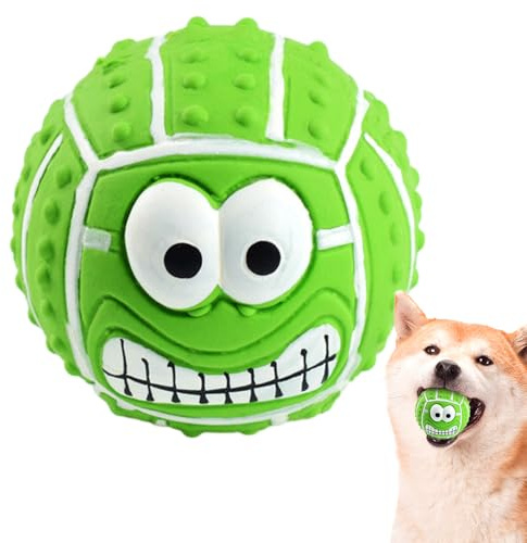 Hundespielzeug – Gesichtskugeln für Hunde, Welpenspielzeugbälle | Latex Lustige Hundebälle zum, weiche Quietschbälle für kleine Hunde, Katzen, Spielzeugkugeln für A
