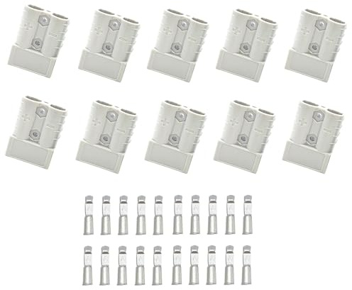 10Sets Anderson Connector,50A 6-10 Gauge Battery Quick Connector Disconnect Wire Harness Plug for 12V-36V Winch Auto Car Trailer Driver Electrical
