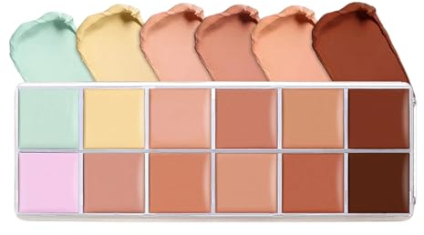 Correzione Della Correttiva - Anti - E Contorno | Set Trucco Cosmetico | Crema Correttore 12 Colori Per Incarnato Unificato | Copertura Per Il Trucco Per Adolescenti, Familiari