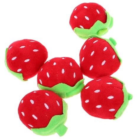 MOBUTOFU 6piezas Mini Muñecas De Fresa Llaveros De Fruta De Peluche Dijes De Bolso Regalos
