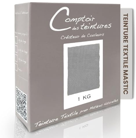 COMPTOIR DES TEINTURES – Teinture Textile – Mélange Mastic (pour 1kg linge) – Teintures Durables pour Draps, Serviettes et Nappes – Facile à Utiliser en Machine à Laver ou à la Main