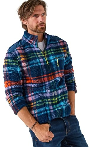 Joe Browns Men's Fleece Check Funnel Neck Top Henley Shirt