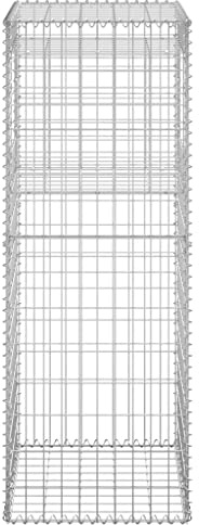Poteaux de panier en gabion en fer, design en maille stable et élégant pour jardin et terrasse, durable et résistant avec couvercles supérieurs et inférieurs inclus, idéal pour les projets de jardin