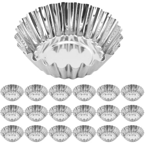OUNONA 30 pirottini piccoli da forno: stampi per mini torte riutilizzabili in acciaio inossidabile - pirottini per cupcake resistenti al calore per muffin, crostatine e dessert individuali