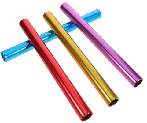 UPKOCH 4 Piezas Bastones para Relevos De Aleación De Aluminio Multicolores Barras De De Pista Ligeras Entrenamiento De Atletismo Al Aire Deportes Escolares