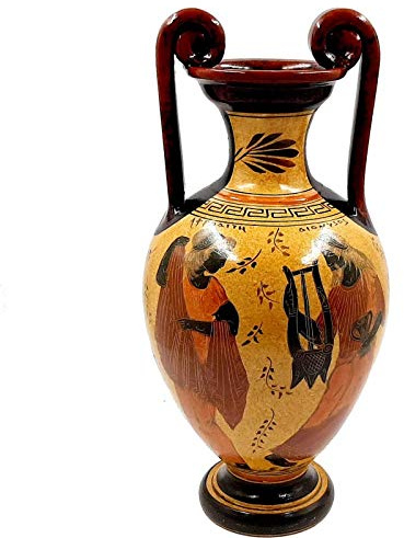 Pottery Pot Vase Amphora 34cm,God Dionysus with Goddess Aphrodite