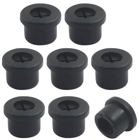 Cjueiom 8 Pcs 1/2 Inch 12mm Cable Cord Grommet, Black | Flexible Rubber, For Desk, TV Console, Furniture, Cable Management, Wire Hole Cover Pass Through, Easy Install