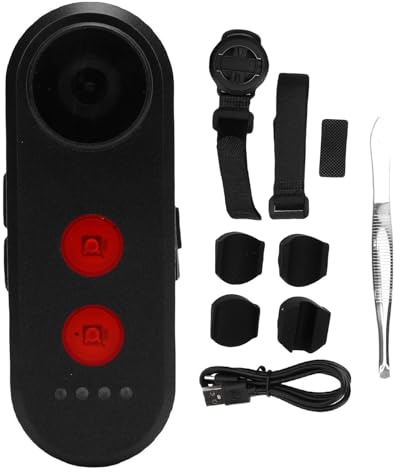 YUANKEECE Cámara de luz trasera para bicicleta con lente gran angular de 170°, video HD 1080P, 6 modos de iluminación, IPX6, bloqueo de emergencia, para aplicación de smartphone, equipo de seguridad