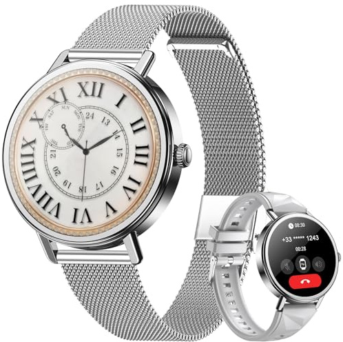 Blackview Montre Connectée Femme Homme avec Appel Bluetooth,Smartwatch avec Réveil intelligent, 24H Sommeil/Fréquence Cardiaque/SpO2,100+ Mode Sportifs Montre, Fitness Podomètre Compatible Android iOS