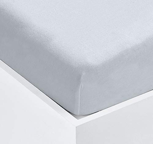 Velosso Super Soft Terry Towelling Stretch Fitted Sheet Mattress Protection Cover Fully Elasticated Extra Deep (Grey, Single)