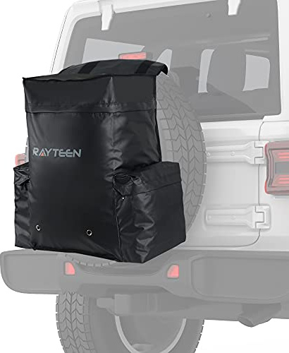 RAYTEEN Black Sturdy PVC Made 23Gallon/88L Spare Tire Trash Bag, Suit for Trucks SUV Off-Road Outdoor&Camping & Tools Organizer