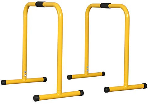 JDKC- Klimmzugstange Dip Stands, Parallelbar für Heim-Fitnessgeräte, Dips Barre für Gymnastik Power Rack (Color : Yellow)