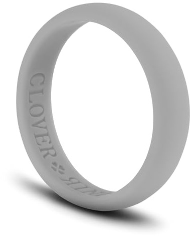 Cloverring Silicone Wedding Ring & Gift Pouch - Fitness or Workplace Safety Band