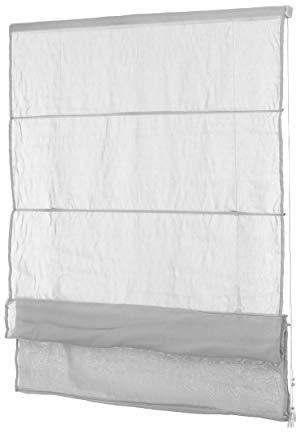 Ventanara® Raffrollo ohne Bohren tageslicht Raffgardine Faltvorhang Montage ohne Bohren inklusive Klemmträger (120 x 130 cm, Grau Blickdicht)