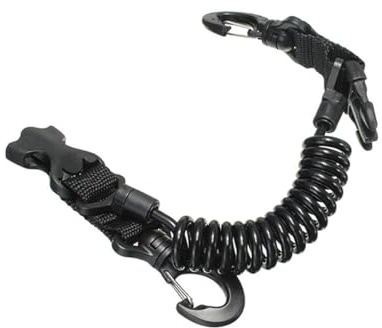 PlongéE Sous Marine Sangle Longe Boucle Bobine Longe Sangle Appareil Photo PlongéE Outil PlongéE Sous Marine Avec Clips DéGagement Rapide Pour LumièRes CaméRas Sous Marines, Sangle Anti Leash, Noir