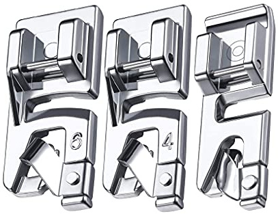 YANGWEN 3 Größen Gerollte Saum Druck Fuß Nähfuß Multifunktional rostfreier Stahl Schmäler Rollsaum für Haushaltsnähmaschinen (3 mm, 4 mm und 6 mm)