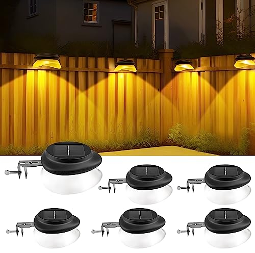 AGOTD Solarlampen für Außen, dachrinnen solarleuchten, 100LM IP55 Warmweiß Solar Gartenbeleuchtung Zaunlicht, Wegeleuchten Außen solarleuchte für Zaun, Patio, Gehwege, Hof, Garage, Eave, 6 Stück