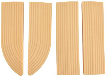 Universal Rollstuhlrampe, Gummi Türschwellenrampe für Schwellen, Treppen, Badezimmer, Cremefarben, 4 Stück