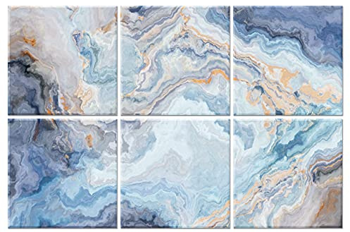 Ruonin.X 6 Pack Decorative Art Acoustic wall panels,Better Acoustic Treatment than foam, Premium Sound Absorbing and Soundproof wall panels for Recording studios and homes, 72x48 inch—Flowing Colors