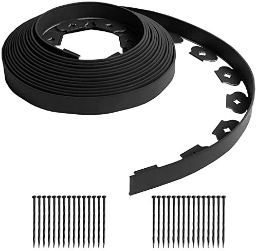 10m Lawn Edging Border, Flexible Garden Edging Border【5 CM Hight】Landscape Edging Border- Include 30 Spikes,Garden Border Edging for Lawn, Gardens, Yard