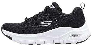 Skechers Women's Sneaker, Black, 6 UK