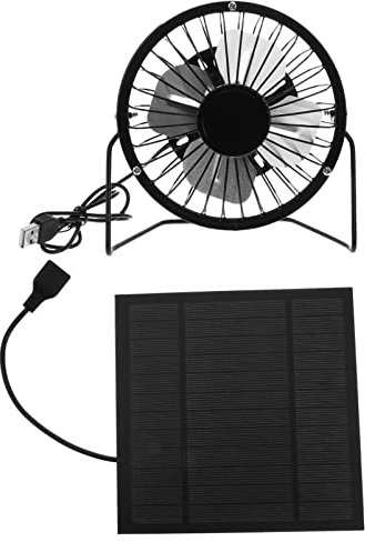 BESPORTBLE 3w Solar Powered Fan Usb Mini Cooling Desktop Fan Outdoor Home Chicken House Ventilation System Quiet Rotation