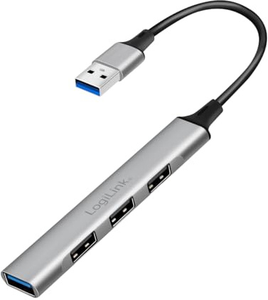 Logilink UA0391 - USB 3.0 Slim-Hub 4-Port mit Aluminiumgehäuse