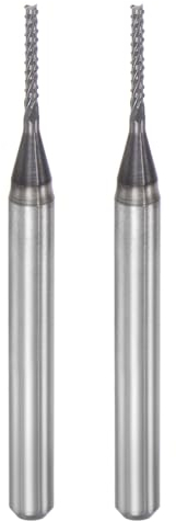 sourcing map Schaftfräser Gravierfräser CNC Fräser rechts Filmbeschichtet Wolframkarbid für PCB Kunststoff Faser Holz 2 Stück 1 mm x 7 mm