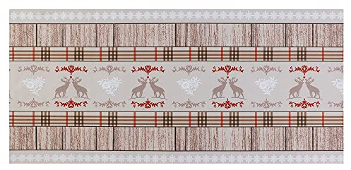 JOKE TIROL Küchenläufer PVC Meterware Küchenläufer Vinyl Küchenläufer Anti-Rutsch-Schmutzabweisend Tiroler Weihnachten Design (50x90 cm, RENNE)