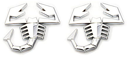 2 Stück Skorpion Emblem Autozubehör 3D Scorpion Auto Aufkleber Abzeichen Emblem Aufkleber(silberfarben)