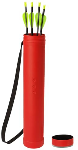Drake Pfeilröhre ausziehbar – Pfeilköcher aus robustem Kunststoff mit Tragegurt – Pfeile sicher aufbewahren und transportieren – Bogensport Zubehör für Recurve- und Langbogen (Farbe: Rot)