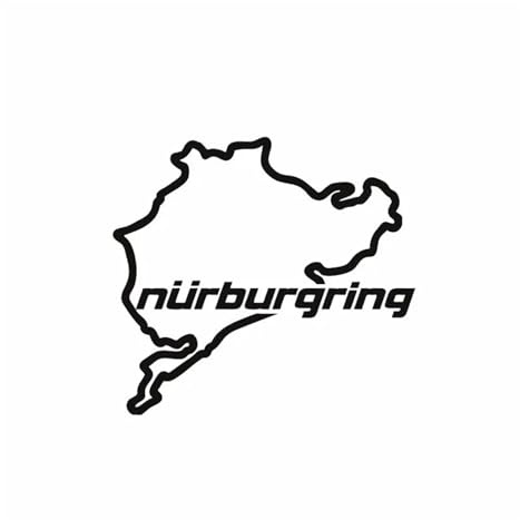 PacuM Auto Styling Racing Straßenrennen Nürburgring Auf Auto Aufkleber und Abziehbilder Heckscheibe Lustige Aufkleber (Farbe: Schwarz, Größe: 14 cm x 12,5 cm)