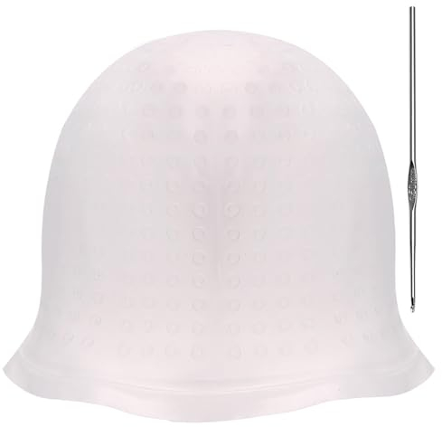 Qinsky Hervorhebung Kappe,Silikon Highlighting Strähnchenhaube mit Haken Nadeln Wiederverwendbare Haarfärbemittel Kamm Färben Haar Kappe für Lange Haare Kurze Haare
