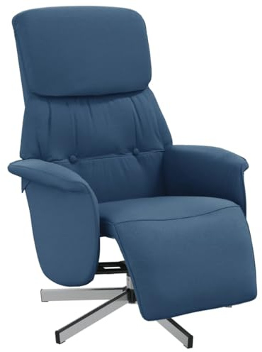 vidaXL Relaxsessel mit Fußteil Blau Stoff