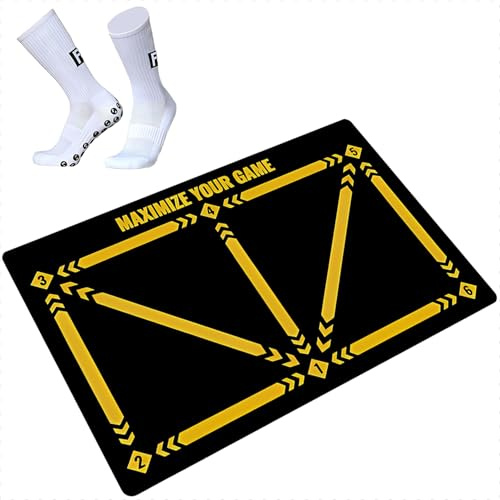 Football Mat for Children's Training, Fussball Teppich ÜBung Fussballmatte Training Pro für Kinder, Fussballteppich Jungs fpro Fußball Matte Ballkontrolle (Gelb)