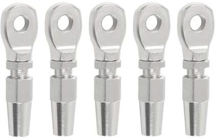 Drahtseilklemme 5 Stück 316 Marine Grade Edelstahl Swageless Eye Terminal for 4 mm 3/16''Wire Seil Geländer Seil Fitting Seilklemme