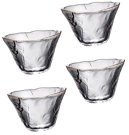 TOPBATHY 4 Pièces Tasse à Saké De Style Japonais Tasses à Thé Verre Tasses à Boissons Et Lot