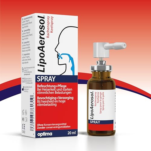 LipoAerosol® Rachenspray 20 ml – Liposomale Rachenpflege bei Heiserkeit, Hustenreiz Laryngitis & starker Stimmbelastung Aerosolspray ohne Konservierungsmittel Halsschmerzen Spray Halsspray